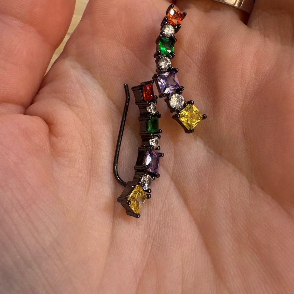 New Multicolor Gemstone Ear Climbers / Ear Crawlers